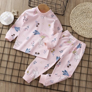 Pyjama lapins et fleurs